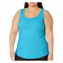 Ärmelloses Damen-Tanktop aus blauem Polyester, figurbetont, in großen Größen bis 5XL, asymmetrisches Herzdesign, alltagstauglich
