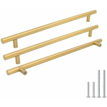 Schrankgriffe aus gebürstetem Messing, 82 mm Lochabstand, 10er-Packung