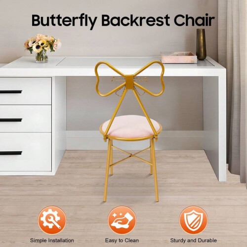 Butterfly-Shaped Chair in Deep or Light Pink 1
