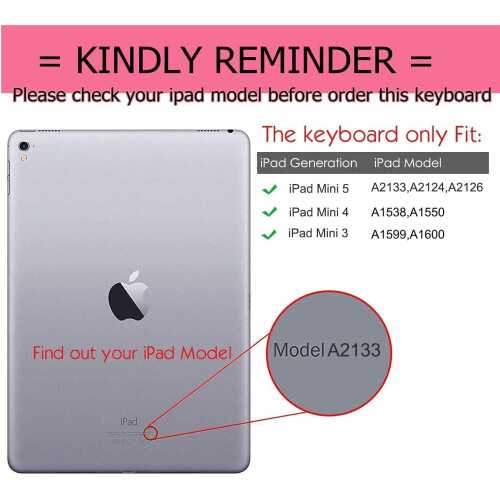 Capa com teclado para iPad Mini 5 4 3 (7,9 polegadas) 1