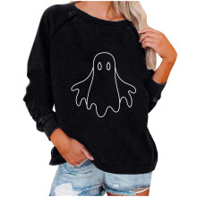 Naisten aavemainen Halloween-collegepaita kirjailtuina