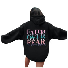 Dames hoodies met christelijke print, herfstmode, letterprint, lange mouwen, trui met bijbeltekst, religieuze losse top
