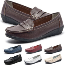 Sapatilhas clássicas e confortáveis para mulheres, mocassins casuais de negócios com suporte para o arco do pé, mocassins penny, sapatos