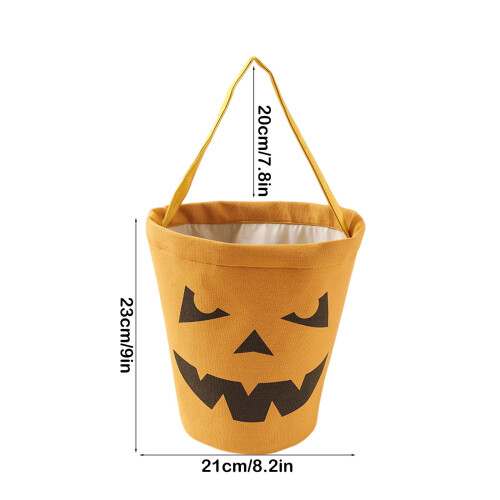 Τσάντα Tote με καραμέλες για το Halloween σε καμβά με σχέδιο κολοκύθας 2