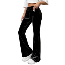Pantaloni drepți slim Kukoosong pentru femei, pantaloni sport casual cu talie elastică în culoare solidă pentru femei, pantaloni lungi, pantaloni