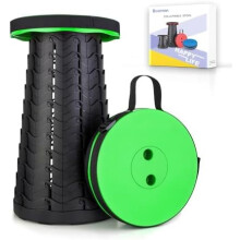 Uppgraderad hopfällbar pall, lätt men ändå robust med lastkapacitet, 180 kg, bärbar hopfällbar pall för camping, fiske, vandring, grill (grön)