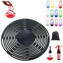 Organisateur de sac à vin en silicone – Compatible avec le vin, les bouteilles d'eau, les fruits et les plats chauds ; sous-verre et