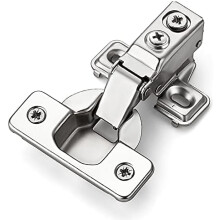 2er-Pack Scharniere mit kurzem Arm, 1/2"-Auflage, gebürstetes Nickel, 105-Schließwinkel, verdeckt, mit Schrauben – kompatibel mit Rahmentüren