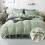 Parure de lit Queen vert sauge avec nœud papillon 1