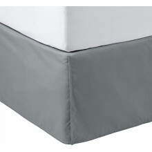 Jupe de lit plissée légère, Queen, gris foncé, unie