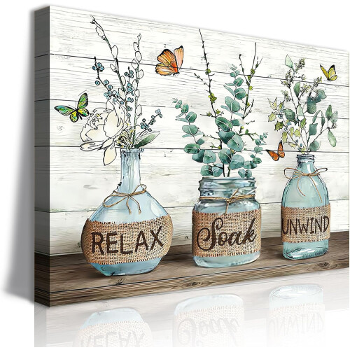 Tableau botanique sur toile 30 x 40 cm – Vert eucalyptus