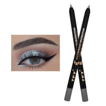 Crayon 3 en 1 pour les yeux, les paupières et les lèvres, teinte Argent n 14 – Formule gel scintillante, longue tenue et résistante à l'eau