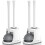 Ensemble brosse de toilette et ventouse 2 en 1 avec support ventilé, robuste, blanc 1