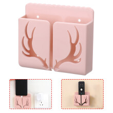 1*Boîte de rangement pour télécommande de téléphone portable, perforée, avec support mural pour le rangement du linge de maison