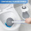 Ensemble brosse de toilette et ventouse 2 en 1 avec support ventilé, robuste, blanc 5