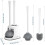 Ensemble brosse de toilette et ventouse 2 en 1 avec support ventilé, robuste, blanc 7