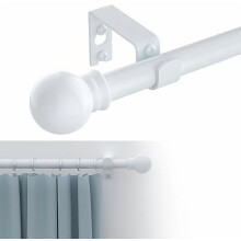 Tringles à rideaux pour fenêtres de 66 à 120 pouces, ensemble de tringles à rideaux décoratives blanches de 5/8 pouce en métal robuste avec