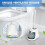 Ensemble brosse de toilette et ventouse 2 en 1 avec support ventilé, robuste, blanc 6