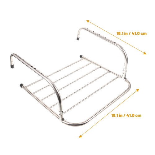 Laundry Room Clothes Drying Rack Silver Stainless Steel 1Set 1