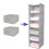 Hanging Closet Shelf Organizer with 3 Drawers – Light Grey 4