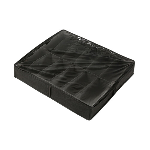 Under Bed Shoe Organizer Fabric Box with Clear Lid 12 Pairs 1