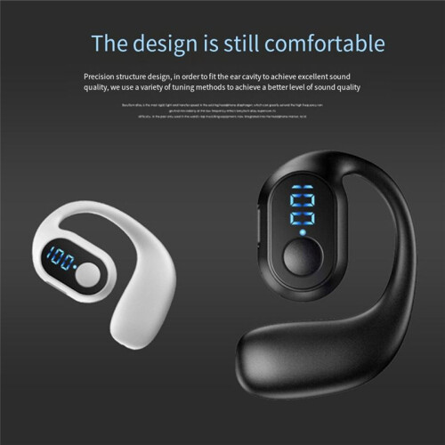 Digital Display Single Ear Hanging Ear  Headset Open  5.3 Wireless Headset Earphone Black 1