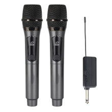Micrófono Inalámbrico de 2 Canales UHF de Frecuencia Fija Micrófono de Mano para Fiesta Reunión Profesional de Espectáculos