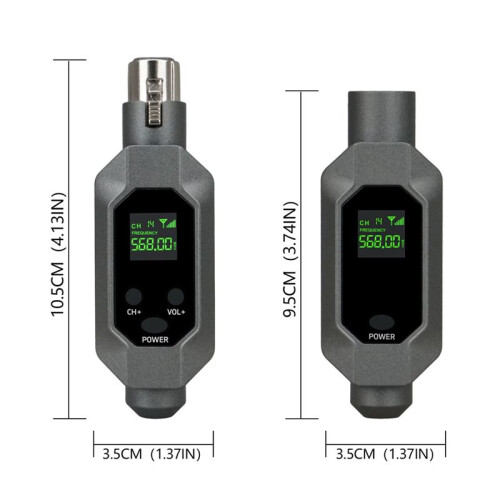 Wireless Microphone Transmitter Receiver Plugged Into Xlr Wireless Microphone System for Dynamic 48v Condenser Mic,B