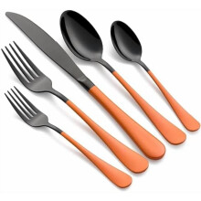 Stainless Steel Silverware Set Pink Black 20-Piece