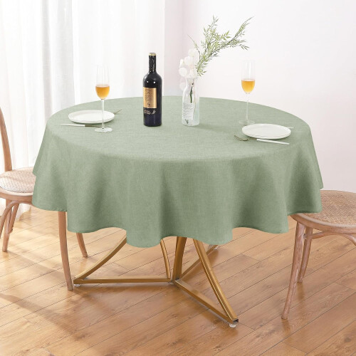 Round Tablecloth 54" Sage Green Polyester 1