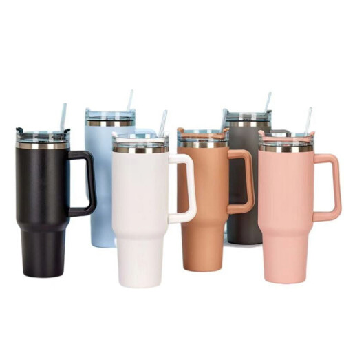 Μονωμένο ποτήρι από ανοξείδωτο ατσάλι 40oz με λαβή και 2