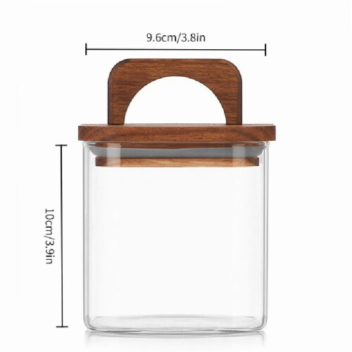 Jar Stórála Gloine Cearnógach le Clúdach Adhmaid 27oz 1