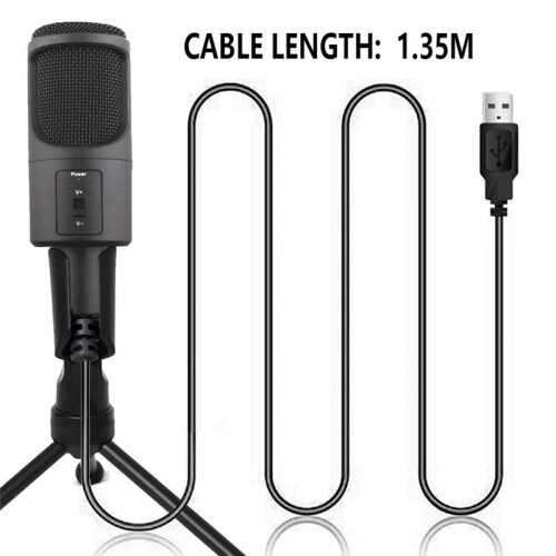 PC USB Microphone, Podcast Condenser Microphone with Foldable Tripod for Streaming, Gaming, Podcasting, Recording,Laptop 1