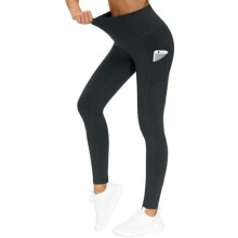 Calça legging de ioga de cintura alta com bolsos, em nylon, 1 par.