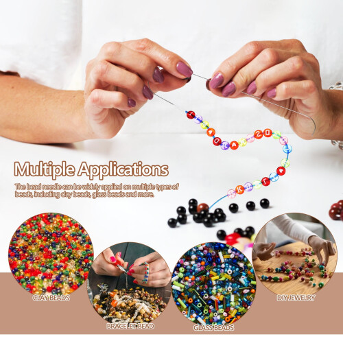 6pcs Bead Spinners Needles Clip Shape Beading Needles Small Beads Stringing Tools 1
