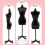 Mini Doll Dress Form Holders Black White 6 Pcs 4
