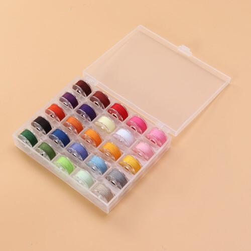 FRCOLOR25 τεμάχια μπομπίνες κεντήματος με οργανωμένο σχεδιασμό και διαφανή χώρο 2