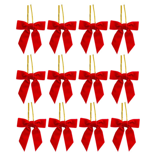 Laços de Natal em veludo bordô, 7,6 cm (3 polegadas), 12 peças 1