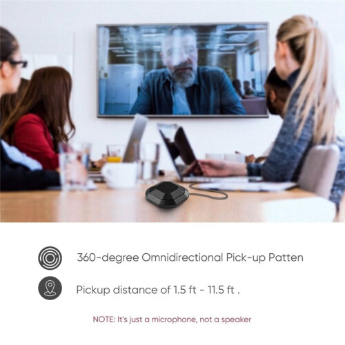 USB Conference Microphone 360 Omnidirectional Condenser Computer PC Mic with Touch Mute Plug & for PC Laptop 2