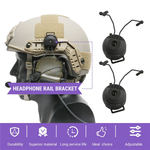 Support de Rail pour Casque de Microphone, Oreillettes Rabattables Réglables Multi-Angles, Support Fixe, Accessoires de Casque Vert