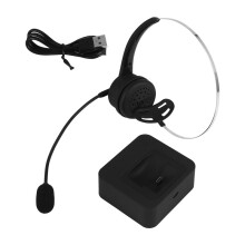 Casque Sans Fil avec Micro, Base de Chargement, Casque Hi-Fi à Réduction de Bruit pour PC et Ordinateur Portable