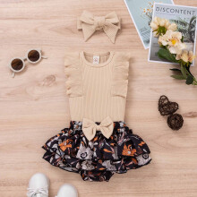 Bloemenprint romper voor baby meisjes, bodysuit met ruches + hoofbandje, jumpsuit met gulp – zomerkleding voor baby's