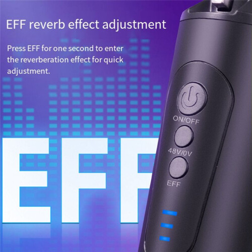 New 2.4g XLR Microphone Wireless Transmitting & Receiving System Dynamic Condenser Microphone Reverberation Adjustment 2