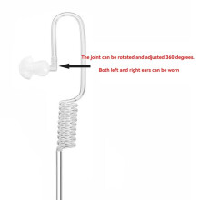 Single Headphone 3.5mm Anti Radiation Mobile Phone Earphone with Air Pipe Mic for Phone White