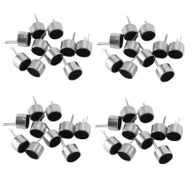 40 Pcs 2 Pin MIC Capsule Electret Condenser Microphone Silver Tone Black