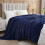 Κουβέρτα Fleece από φανέλα σε σκούρο μπλε χρώμα King 90x110 εκ. 3