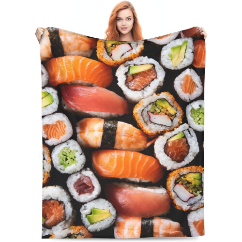 Couverture polaire à motif sushi 127 x 152 cm