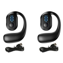 2X Affichage Numérique Oreillette Suspendue Oreillette Ouverte 5.3 Casque Sans Fil Écouteur Noir