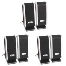 6 Teilige USB Computer Lautsprecher Tragbarer Lautsprecher Stereo 3,5 mm mit Ohr Buchse für Desktop PC Laptop