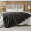 Super Soft Flannel Throw Blanket, Dark Grey 3